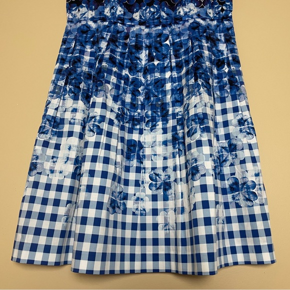 Talbots Dress Size 12 Petite Sleeveless Floral Gingham Fit & Flare Pleated NWT - Picture 7 of 11